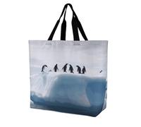 Rkklvbns Penguins on The Iceberg Sac fourre-tout pour femme Sac fourre-tout à bandoulière Sac à main de rangement portable léger et durable pour le travail, les voyages