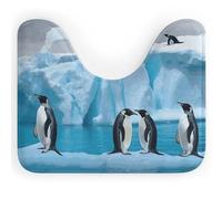 Rkklvbns Pingouins On The Iceberg Tapis de bain antidérapant en forme de U pour lavabo, baignoire, douche et toilettes, 50,8 x 40,6 cm