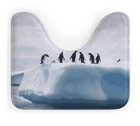 Rkklvbns Pingouins on The Iceberg Tapis de bain antidérapant en forme de U pour lavabo, baignoire, douche et toilettes, 50,8 x 40,6 cm