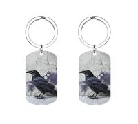 Rkklvbns Porte-clés en métal corbeau sur le sol pour femme - Joli porte-clés élégant pour porte-clés et utilisation quotidienne - Accessoire durable et polyvalent