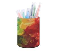 Rkklvbns Porte-stylo rond arc-en-ciel fumé - Élégant - Décoration de bureau - Porte-pinceaux de maquillage - Boîte de rangement multifonction pour bureau et maison