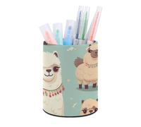 Rkklvbns Porte-stylo rond en alpagas élégant pour bureau, maquillage, pinceaux de maquillage, boîte de rangement multifonctionnelle pour bureau, maison, art