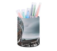 Rkklvbns Porte-stylo rond en forme d'avion - Élégant - Décoration de bureau - Porte-pinceaux de maquillage - Boîte de rangement multifonction pour bureau et maison