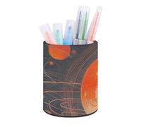 Rkklvbns Porte-stylo rond en forme de chats et de planètes - Élégant - Décoration de bureau - Porte-pinceaux de maquillage - Boîte de rangement multifonction pour bureau et maison