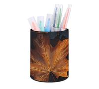 Rkklvbns Porte-stylo rond en forme de feuille d'érable - Élégant - Décoration de bureau - Porte-pinceaux de maquillage - Boîte de rangement multifonction pour bureau et maison