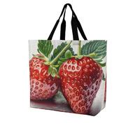 Rkklvbns Sac fourre-tout à bandoulière pour femme avec deux fraises - Sac de rangement portable léger et durable pour le travail, les voyages