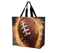 Rkklvbns Sac fourre-tout à bandoulière pour femme avec motif de football américain - Sac de rangement portable léger et durable pour le travail, les voyages