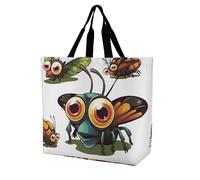 Rkklvbns Sac fourre-tout à bandoulière pour femme avec motif d'insectes, sac de rangement portable, léger et durable pour le travail, les voyages, sac décontracté