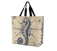 Rkklvbns Sac fourre-tout à bandoulière pour femme, style carte nautique, sac à main de rangement portable, léger et durable, pour le travail, les voyages, sac décontracté