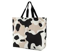 Rkklvbns Sac fourre-tout à motif de vache pour femme, sac fourre-tout à bandoulière, sac de rangement portable, léger et durable pour le travail, les voyages, sac décontracté