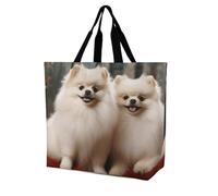 Rkklvbns Sac fourre-tout à poils courts pour femme de Poméranie - Sac fourre-tout à bandoulière - Sac de rangement portable léger et durable pour le travail, les voyages