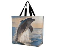 Rkklvbns Sac fourre-tout amusant en forme de dauphin pour femme - Sac fourre-tout portable - Léger et durable - Pour le travail, les voyages