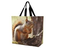 Rkklvbns Sac fourre-tout amusant en forme d'écureuil pour femme - Sac fourre-tout à bandoulière - Sac de rangement portable léger et durable pour le travail, les voyages