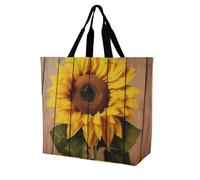Rkklvbns Sac fourre-tout en bois de tournesol pour femme - Sac fourre-tout à bandoulière - Sac de rangement portable léger et durable pour le travail, les voyages