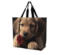 Rkklvbns Sac fourre-tout mignon pour animal domestique chien femme sac fourre-tout sac à bandoulière sac de rangement portable sac à main léger durable pour le travail voyage sac décontracté