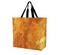 Rkklvbns Sac fourre-tout orange et jaune lave pour femme, sac fourre-tout à bandoulière, sac de rangement portable, sac à main léger et durable pour le travail, les voyages, sac décontracté