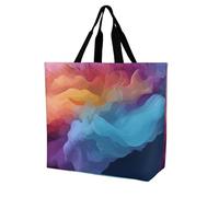 Rkklvbns Sac fourre-tout pour femme avec dégradé de couleur, sac à bandoulière, sac de rangement portable, léger et durable pour le travail, les voyages, sac décontracté