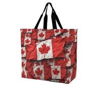 Rkklvbns Sac fourre-tout pour femme avec drapeau canadien - Sac fourre-tout portable - Léger et durable - Pour le travail, les voyages