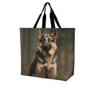 Rkklvbns Sac fourre-tout pour femme avec motif berger allemand - Sac à bandoulière - Sac de rangement portable léger et durable pour le travail, les voyages