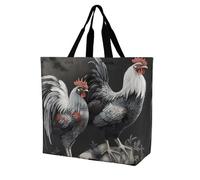 Rkklvbns Sac fourre-tout pour femme avec motif coq - Sac fourre-tout à bandoulière - Sac de rangement portable léger et durable pour le travail, les voyages