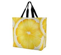 Rkklvbns Sac fourre-tout pour femme avec motif tranche de citron - Sac fourre-tout à bandoulière - Sac de rangement portable léger et durable pour le travail, les voyages
