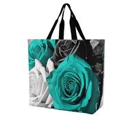 Rkklvbns Sac fourre-tout pour femme, noir, blanc, bleu sarcelle, gris, rose, sac fourre-tout, sac fourre-tout à bandoulière, sac de rangement portable, léger et durable, pour le travail, les voyages