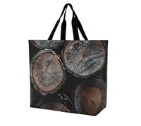 Rkklvbns Sac fourre-tout rond en bois pour femme - Sac fourre-tout à bandoulière - Sac de rangement portable léger et durable pour le travail, les voyages