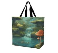 Rkklvbns Sac fourre-tout View of Fantasy River Champignon pour femme Sac fourre-tout à bandoulière Sac de rangement portable léger et durable pour le travail, les voyages