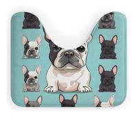 Rkklvbns Tapis de bain antidérapant en forme de U avec motif bouledogue français, doux, absorbant, pour évier, baignoire, douche et toilettes, 50,8 x 40,6 cm