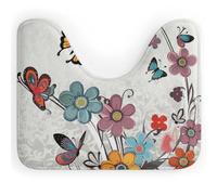 Rkklvbns Tapis de bain antidérapant et absorbant en forme de U pour lavabo, baignoire, douche et toilettes, 50,8 x 40,6 cm