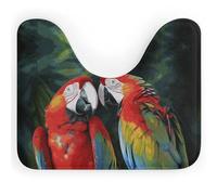 Rkklvbns Tapis de toilette antidérapant en forme de U pour lavabo, baignoire, douche et toilettes Motif perroquets colorés 50,8 x 40,6 cm