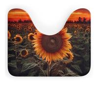 Rkklvbns Tapis de toilette en forme de U antidérapant doux et absorbant pour lavabo, baignoire, douche et toilettes, motif tournesol, coucher de soleil, 50,8 x 40,6 cm