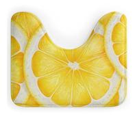 Rkklvbns Tapis de toilette en forme de U antidérapant doux et absorbant pour lavabo, baignoire, douche et toilettes, motif tranche de citron, 50,8 x 40,6 cm