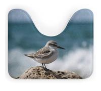 Rkklvbns Tapis de toilette en forme de U antidérapant et absorbant pour lavabo, baignoire, douche et toilettes, motif oiseau perché sur le rocher, 50,8 x 40,6 cm