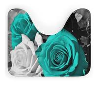 Rkklvbns Tapis de toilette fin et antidérapant en forme de U pour lavabo, baignoire, douche et toilettes, noir, blanc, bleu sarcelle, gris, rose, 50,8 x 40,6 cm