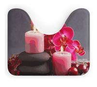 Rkklvbns Tapis de toilette fin et antidérapant en forme de U pour lavabo, baignoire, douche et toilettes, 50,8 x 40,6 cm, rouge orchidée