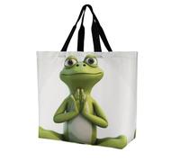 Rkklvbns The Funny Frog Doing Yoga Sac fourre-tout pour femme Sac fourre-tout Sac à bandoulière Sac à main de rangement portable léger et durable pour le travail, les voyages