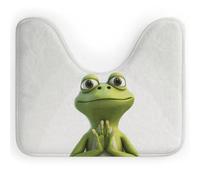 Rkklvbns The Funny Frog Doing Yoga Tapis de bain antidérapant en forme de U pour lavabo, baignoire, douche et toilettes, 50,8 x 40,6 cm