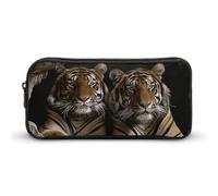 Rkklvbns Tiger in Cave Grande trousse à crayons portable avec fermeture éclair Organiseur de papeterie Rangement simple Esthétique Papeterie pour bureau université Adulte