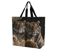 Rkklvbns Tiger in Cave Sac fourre-tout pour femme Sac fourre-tout à bandoulière Sac à main de rangement portable léger et durable pour le travail, les voyages