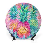 Rkklvbns Trois grandes assiettes décoratives en porcelaine anglaise de 20,3 cm avec support de présentation, assiettes à dessert pour décoration murale de maison et de bureau