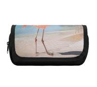 Rkklvbns Trousse à crayons double grande capacité avec fermeture éclair multi-fentes et motif flamant rose