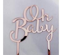 RKMYTR DD Cake Shop Décoration de gâteau en acrylique découpé au laser Motif Oh Baby Rose