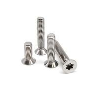 RKODRSMG 5/10/pcs M6 M8 GB2673 316 A4-80 Acier Inoxydable de qualité Marine Six lobes Torx Plat tête fraisée vis de sécurité Boulon(10pcs M6,30mm)
