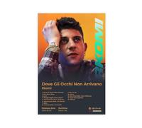 Rkomi Affiche d'art Hip Hop Music Album Dove Gli Occhi Non Arrivano Couverture Tracklist élégante Rappeur chanteur Cadeau Décoration de chambre à coucher Bureau Chambre Cadeau 20,3 x 30,5 cm