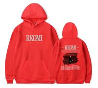 Rkomi Merch Theater Live Tour 2025 Sweat à capuche à manches longues pour fans de fans Tenue décontractée pour homme et femme, Rouge, XS