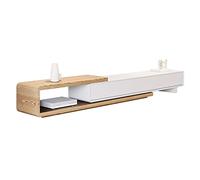 RKVXCJHDR Meuble TV moderne minimaliste pour salon de 150 à 218,4 cm, extensible, console multimédia pouvant accueillir une TV jusqu'à 228,6 cm, pour salon (A)