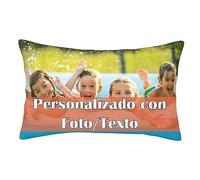 RKXGiftopia Housse de Coussin Personnalisée avec Photo Texte Logo, Taie d'oreiller Personnalisable sans Rembourrage, Cadeau Souvenir pour Couple Famille Animaux Anniversaire Noël, 75x50cm