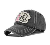 Rkz305 Casquette de baseball avec ruban de sensibilisation au cancer du sein pour femme, noir 1, Taille unique