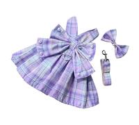 Rkz545 Robe harnais pour chien avec nœud papillon pour petits chiens, idéale pour l'intérieur et l'extérieur (violet, S)
